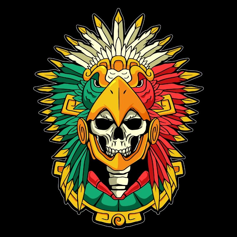 Aztèque Eagle Warrior Mayan Skull Inca