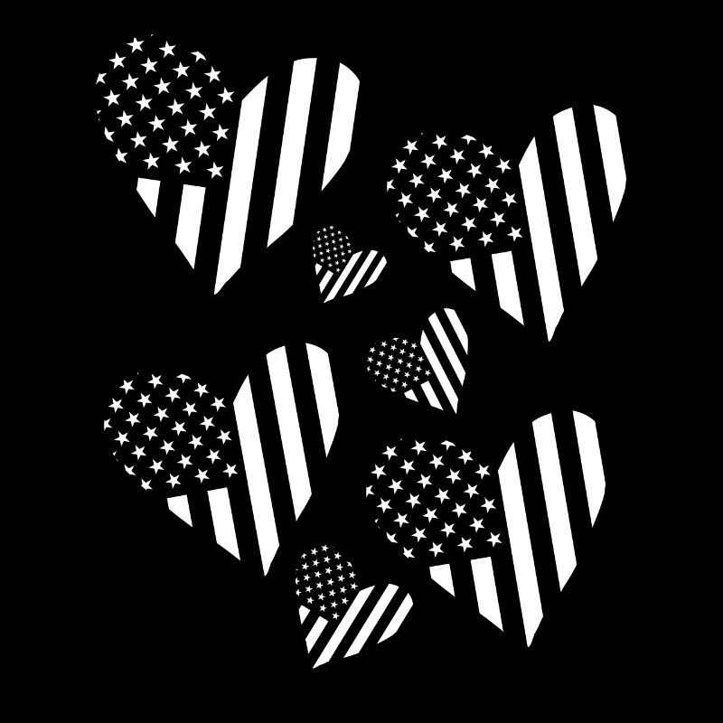Drapeau américain Cœurs 4 juillet Drapeaux américains