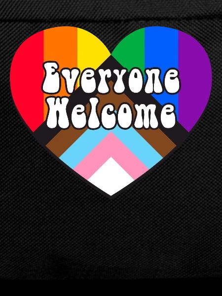 Everyone Welcome LGBTQ Rainbow Heart
