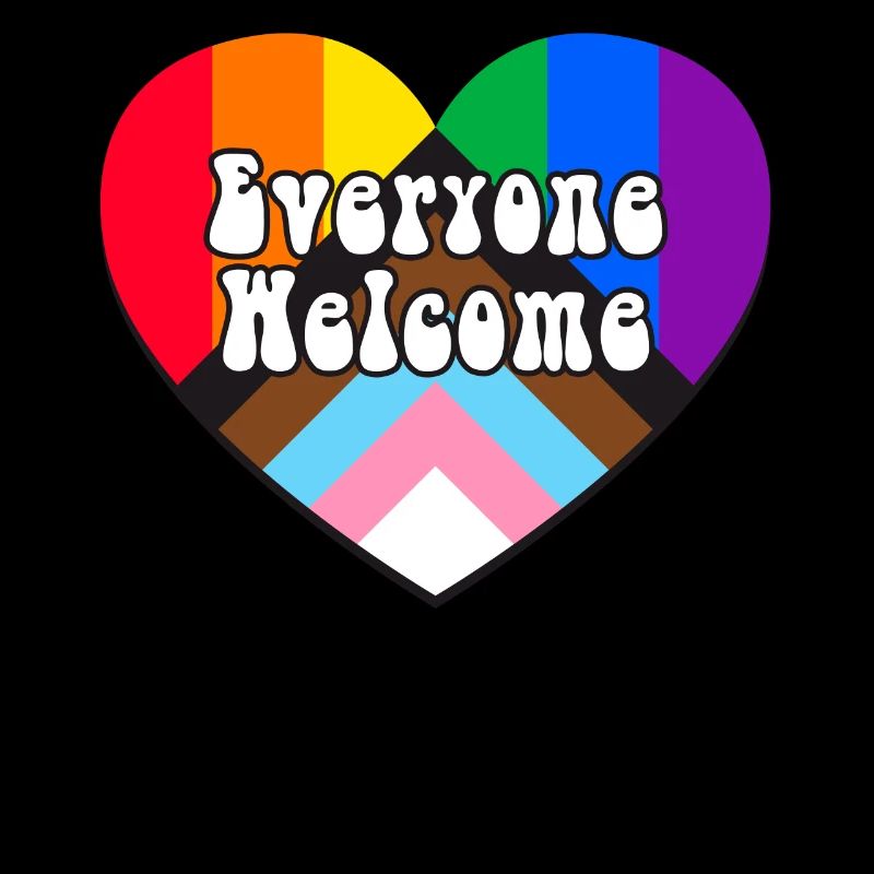 Everyone Welcome LGBTQ Rainbow Heart