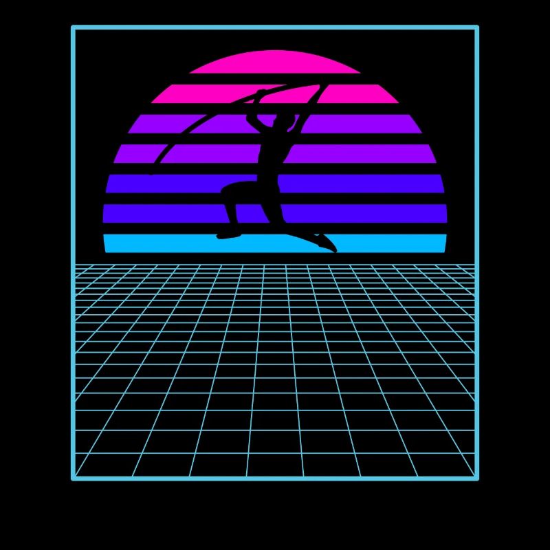 Vaporwave Pole Vaulter Athletics Pole Vault