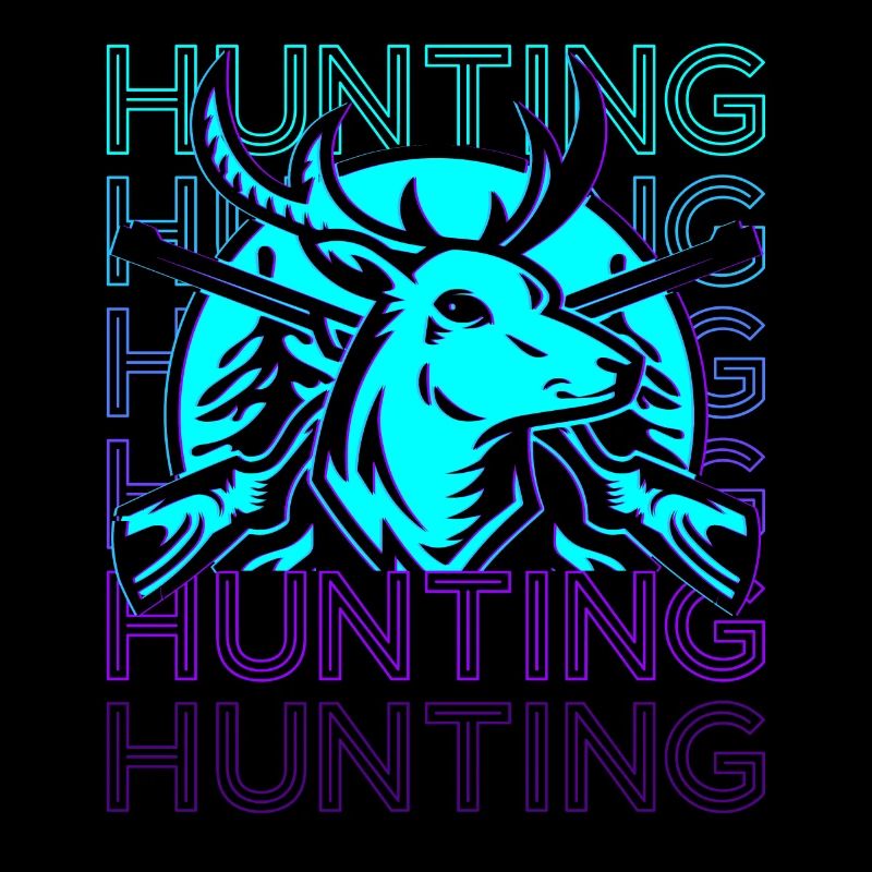 Red Deer Hunting Red Retro