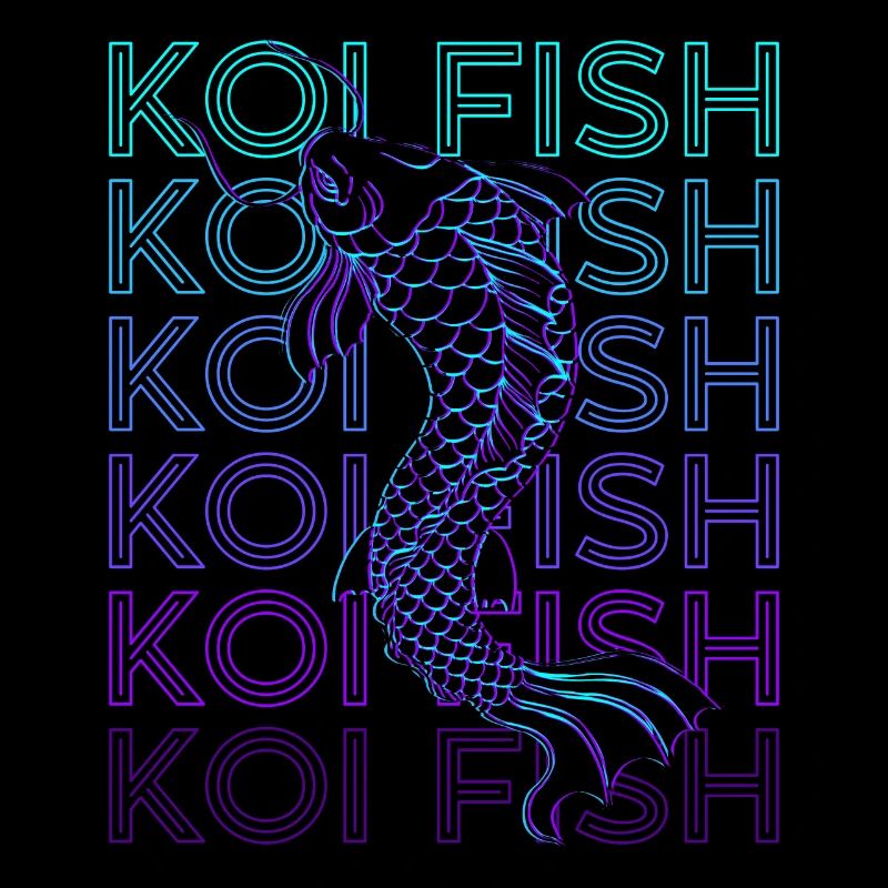 Koi Fish Carp Japanese Fish Retro