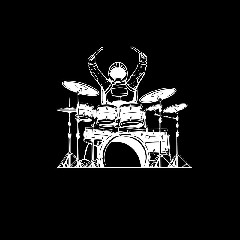 Drummer Astronaut Percussionist in Space