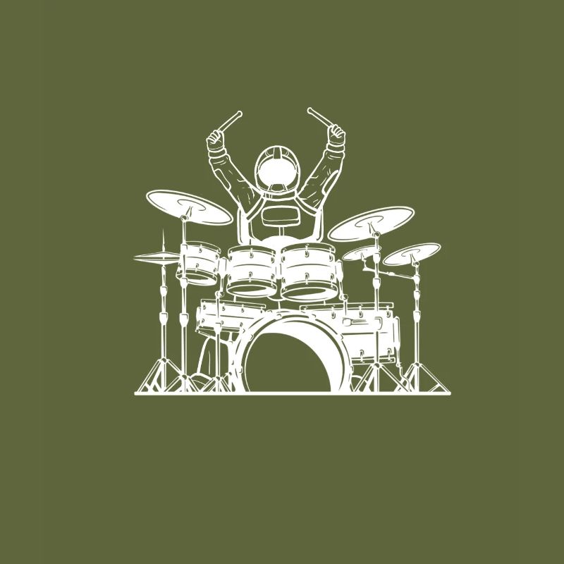Batteur astronaute percussionniste dans l’espace