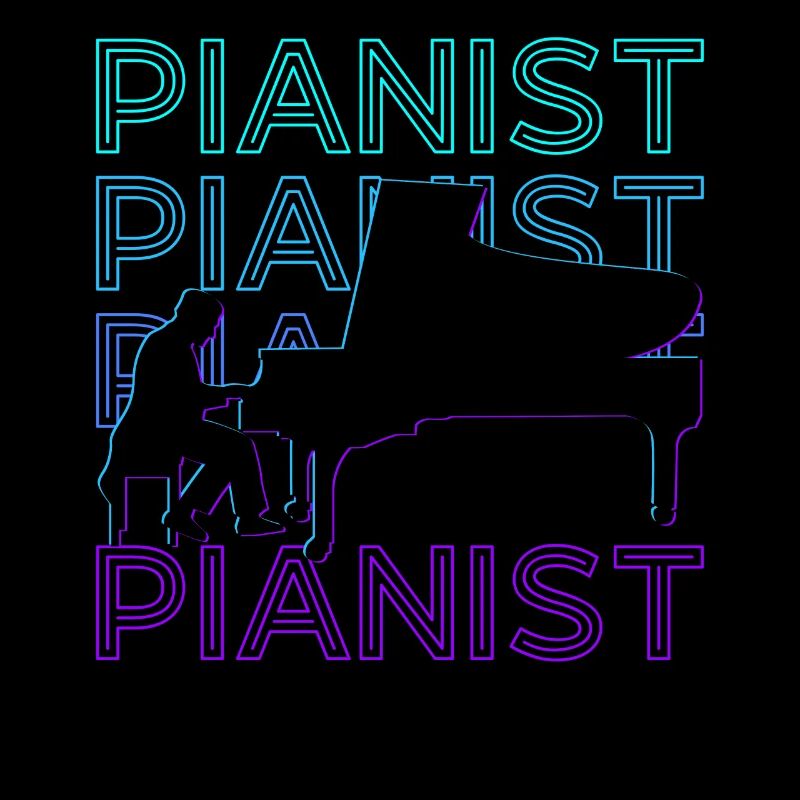 Pianist Keyboarder Piano Player Retro