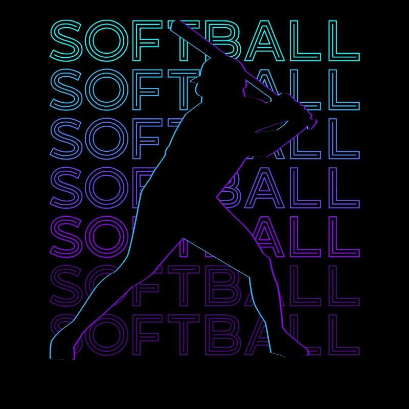 Softball Player Retro