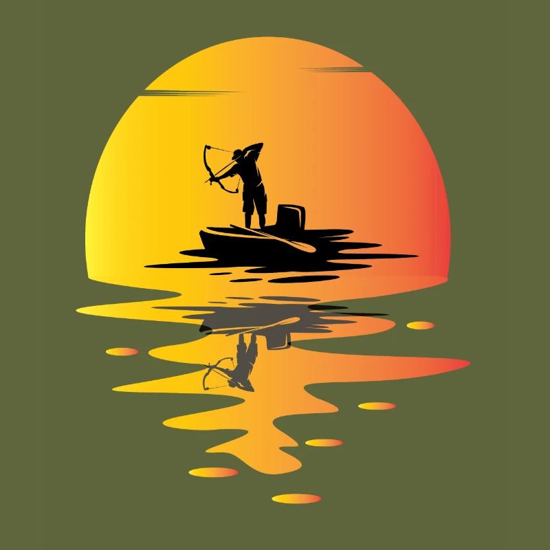 Coucher de soleil sur la pêche à l’arc