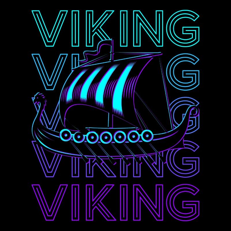 Viking Ship Longship Retro