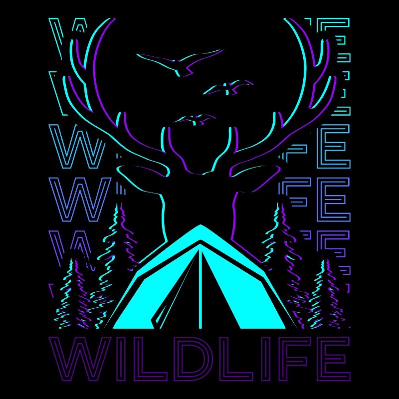 Wildlife Camping Motorhome Retro