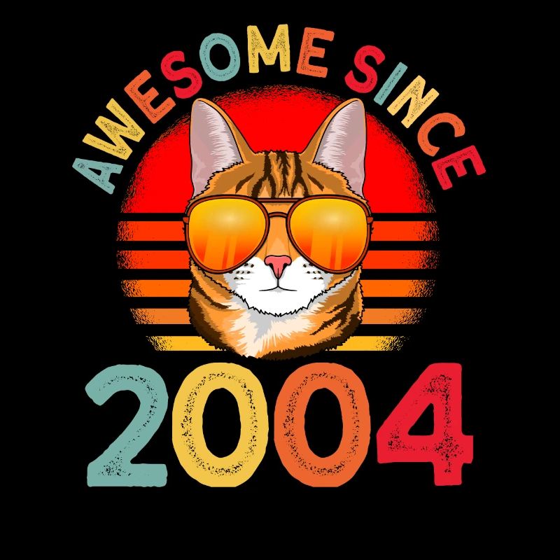 Awesome since 2004 Katze 18. Geburtstag Geschenk