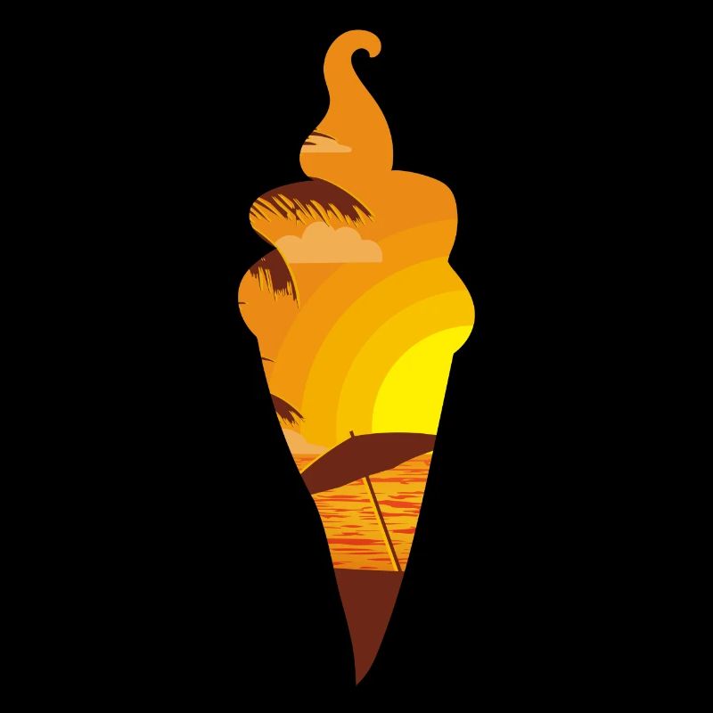 Ice Cream Sunset Beach Cone