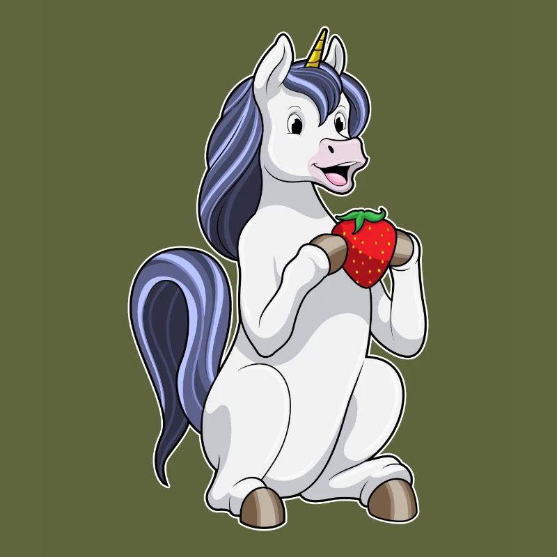Einhorn mit Erdbeere Frucht