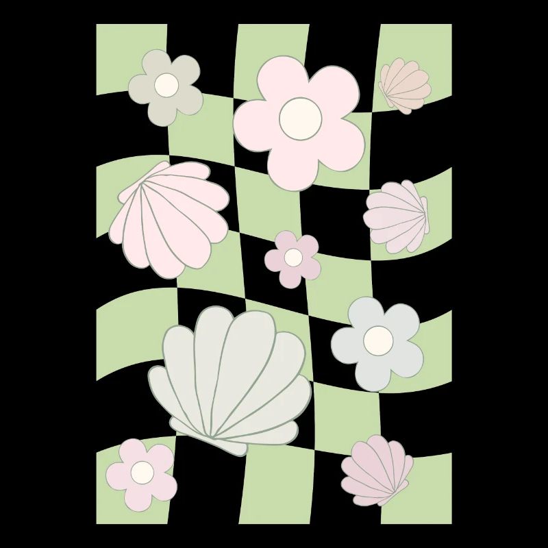 Danish Pastel Aesthetic Flower Shell Abstrak