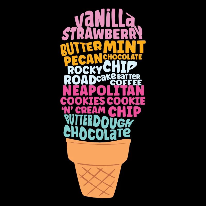 Crème glacée Word Cloud Cone Sundae