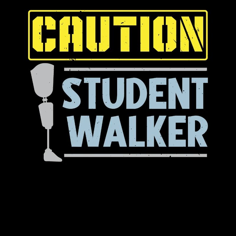 Vorsicht Student Walker Amputierter Amputierter Ch
