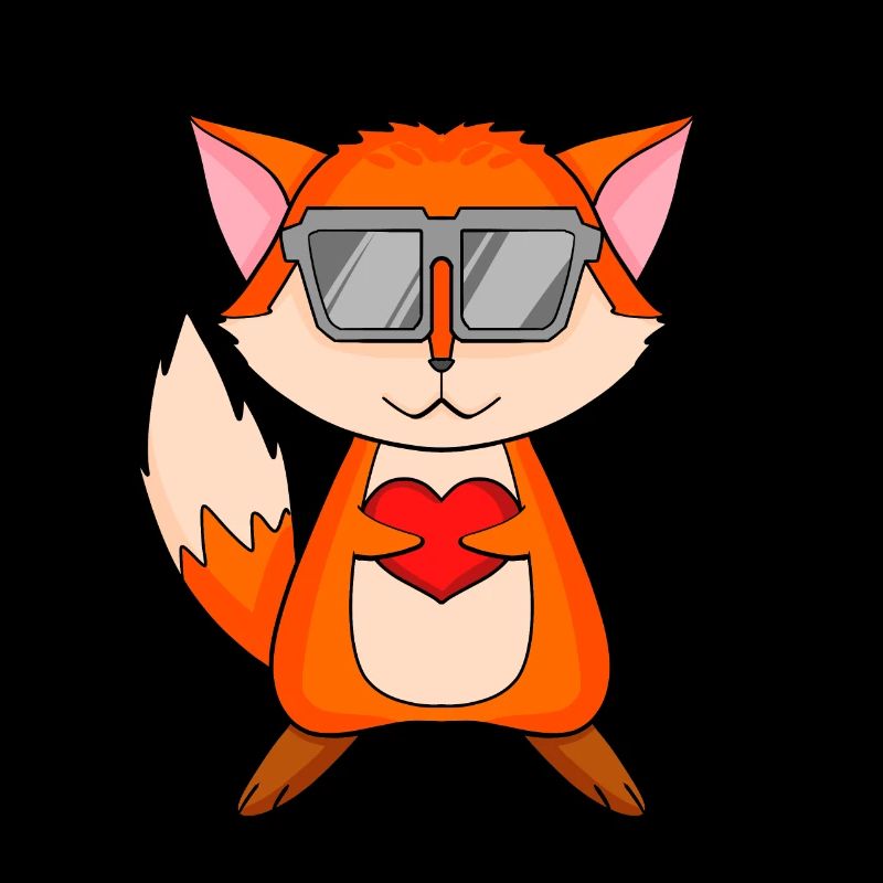 Fuchs mit Sonnenbrille und Herz