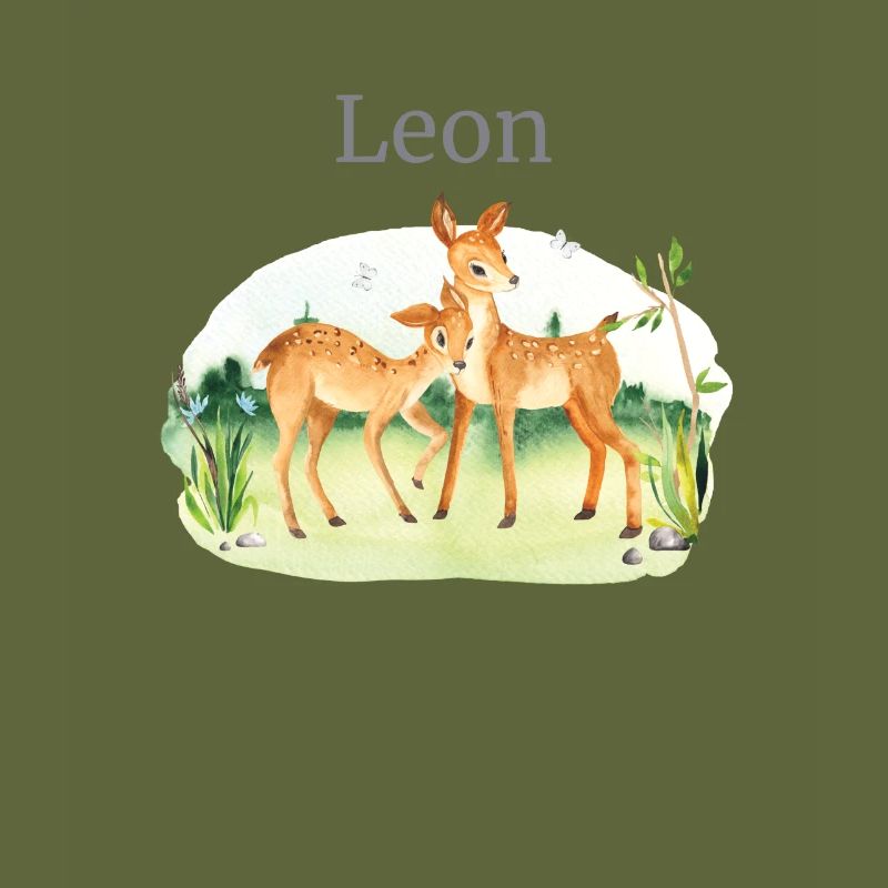 Forêt Animaux Cerf Fleurs Nom Leon