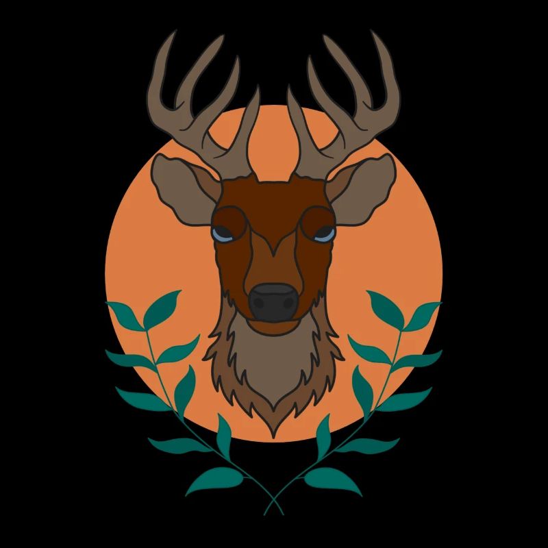 Rothirsch Geweih mit Hirschgeweih