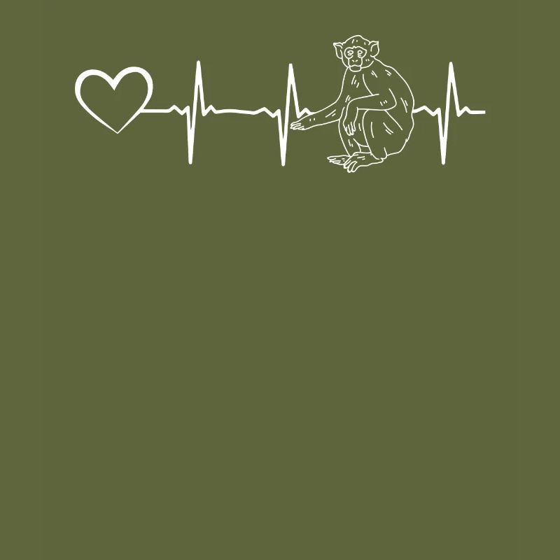 Monkey Heartbeat Cute Monkey Lover Chimpanzee Monkey