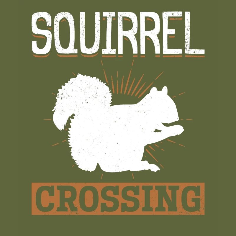 Squirrel Crossing Squirrel Lover Funny Oak