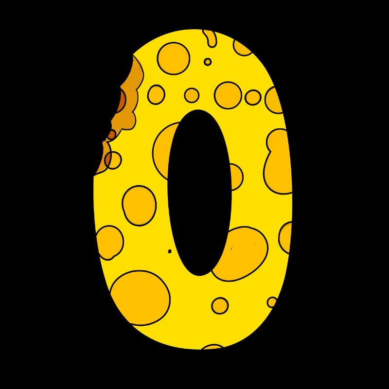 Number 0 Digit Cheese
