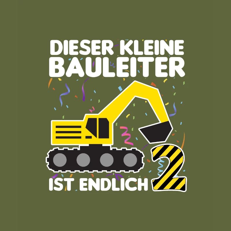 Bauleiter Bagger Geschenk 2. Geburtstag