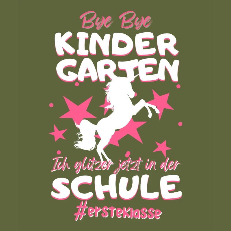 Bye Bye Kindergarten Einhorn Schulkind Einschulung