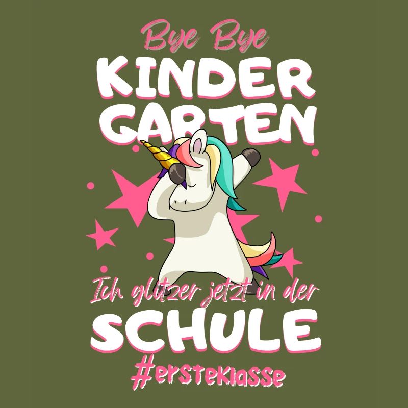 Bye Bye Kindergarten Einhorn Schulkind Einschulung