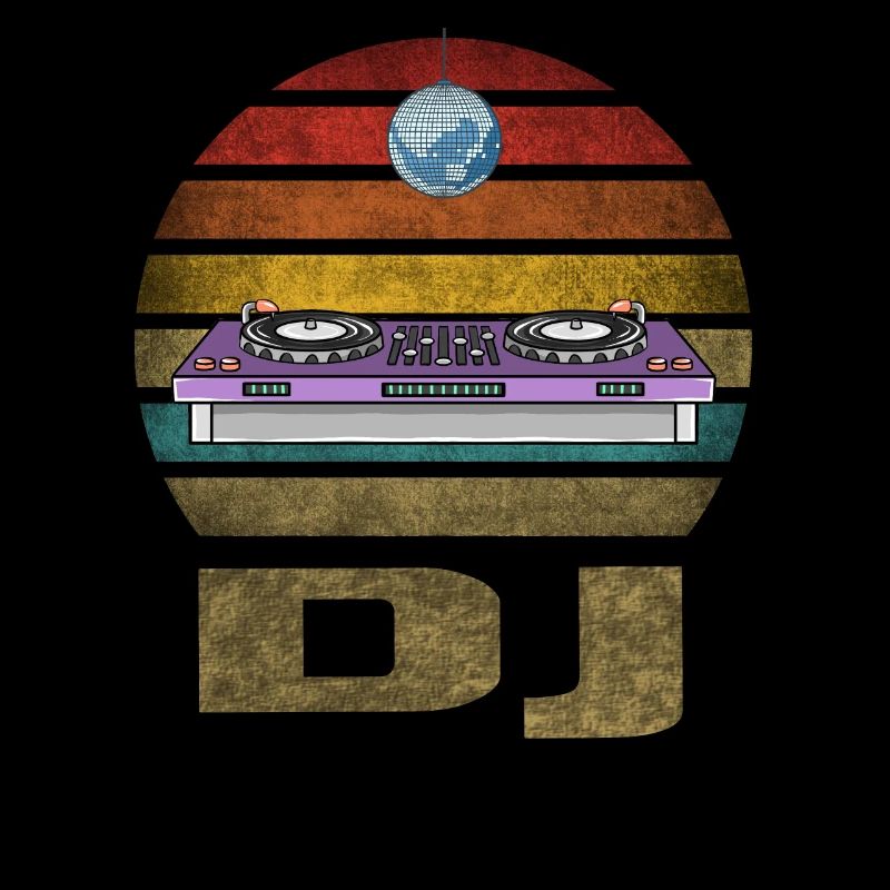 DJ Disco Dance Party Rave Retro Vintage Coucher de soleil