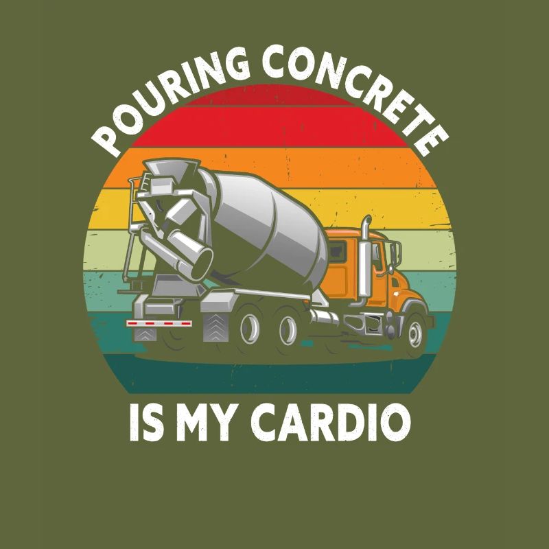 Concrete builder design for construction workers and construction site