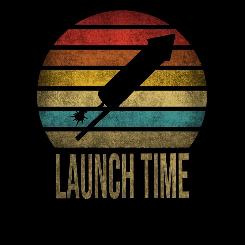 Feux d’artifice Boom Rocket Going Up Launch Retro