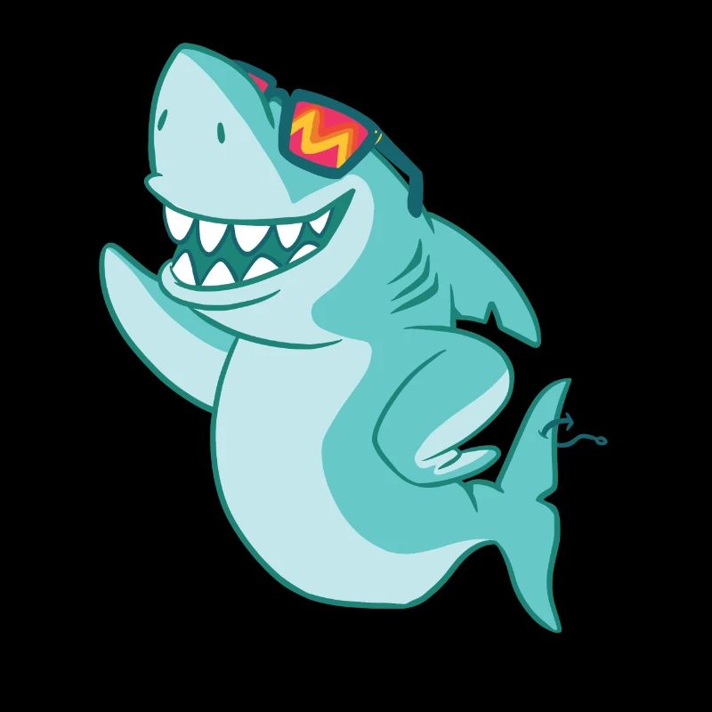 Cool shark with sunglasses