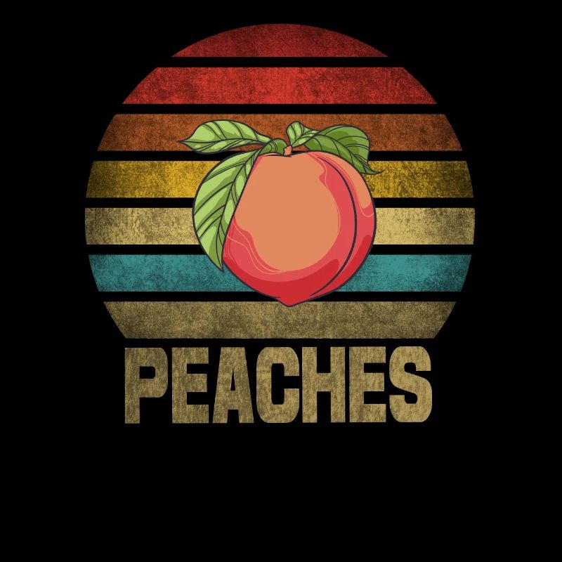 Peach Peaches Fruit Retro Sunset
