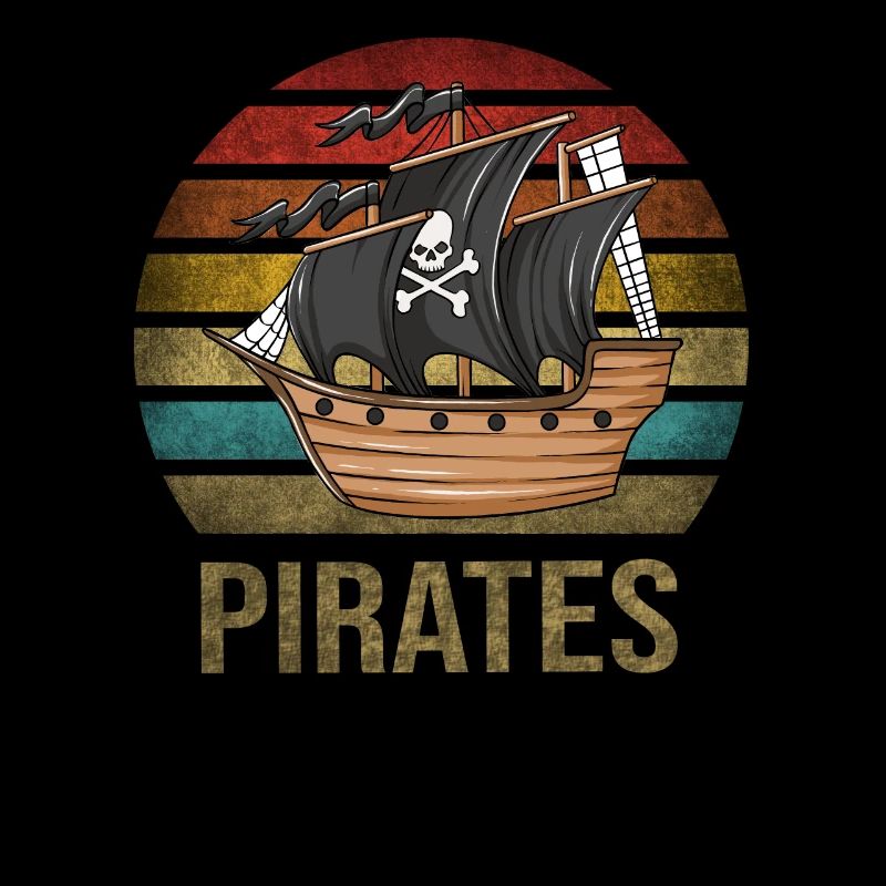 Pirate Ship Pirates Retro Sunset