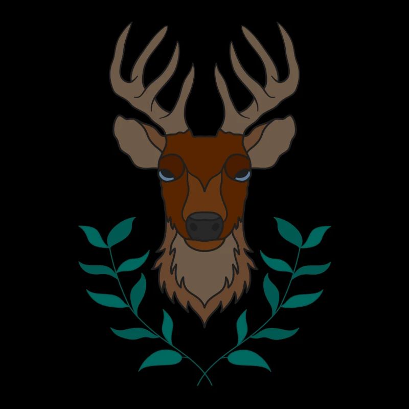 Rothirsch Geweih mit Hirschgeweih