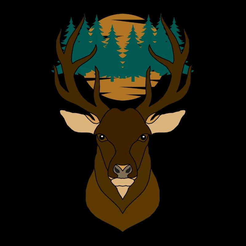 Rothirsch Geweih mit Hirschgeweih