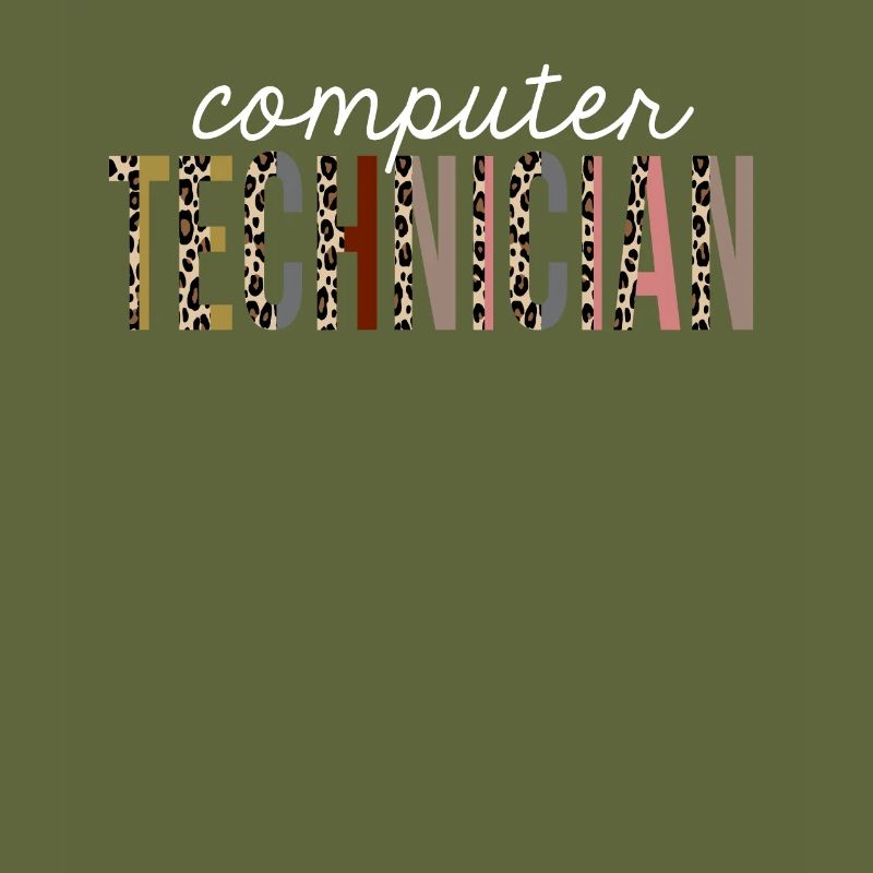 Computer Technician Leopard Print Funny Gift
