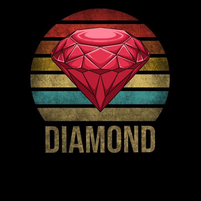 Ruby Gemstone Retro Sunset