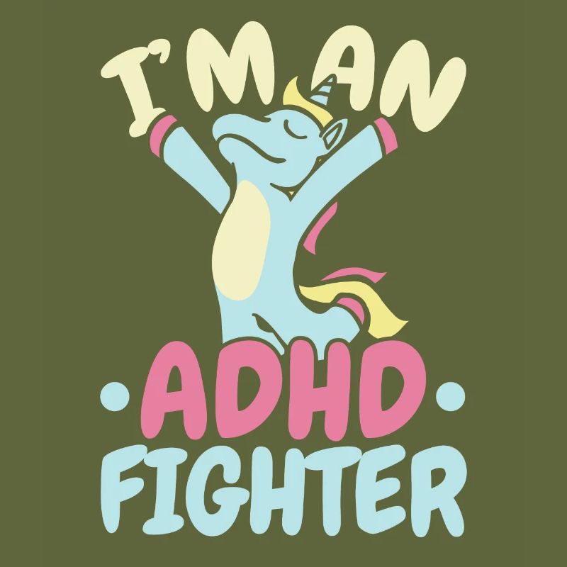 I'm an ADHD fighter Think Differently Unicorn