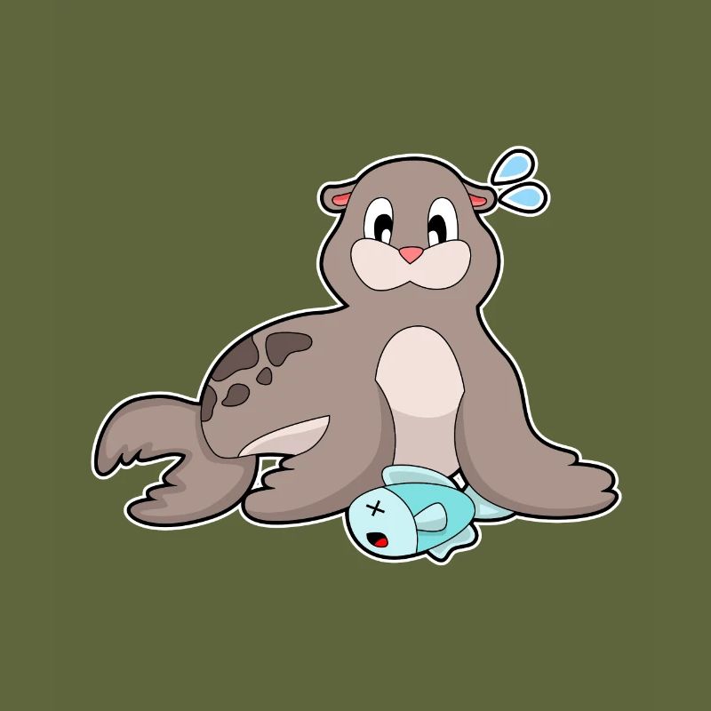 Seal with fish