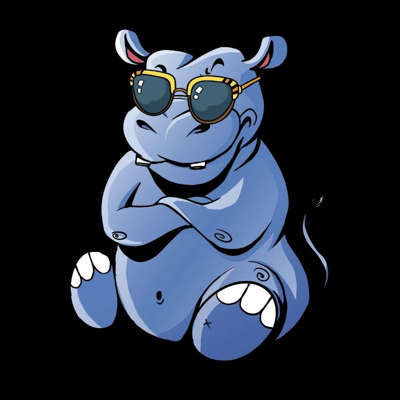 Hippopotame avec lunettes de soleil