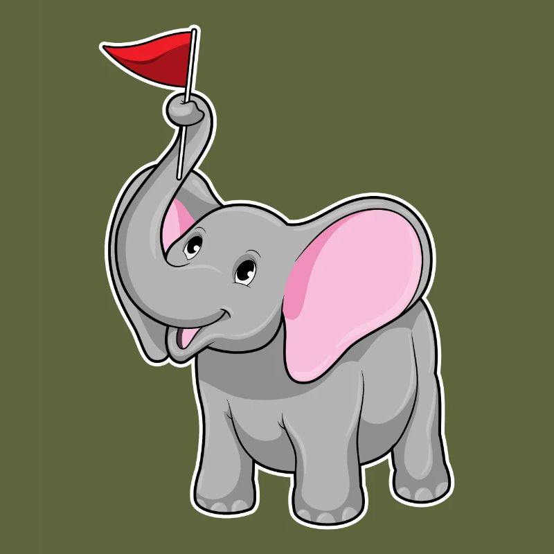 Éléphant avec drapeau