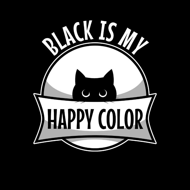 Le noir est ma couleur heureuse, chat noir