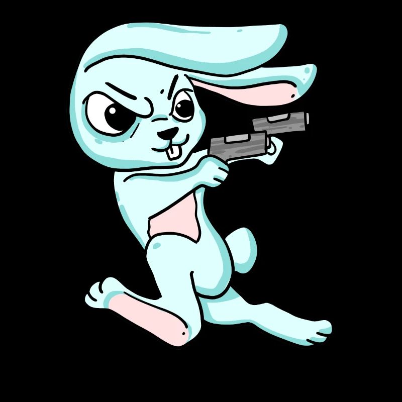 Rabbit with pistol