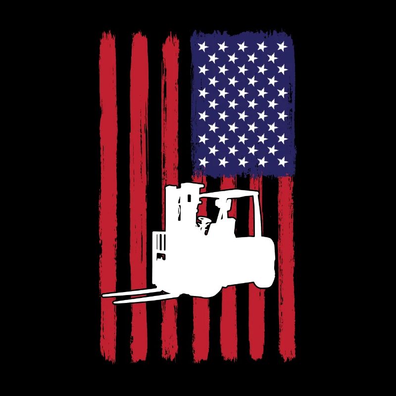 USA-flaggen-gabelstapler-shirt