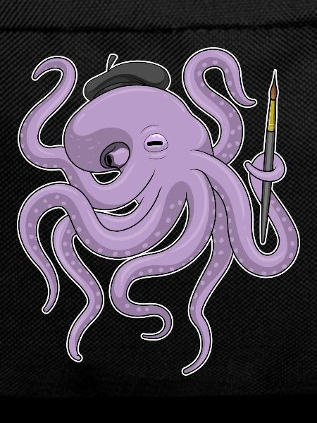 Octopus Painter Brush Painting