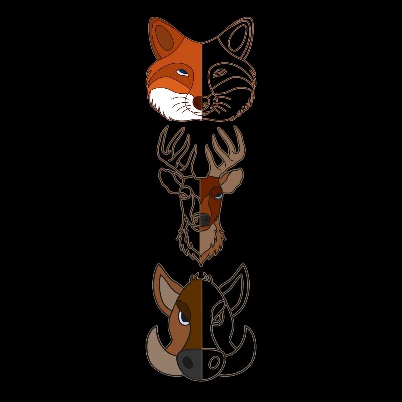 Fox Deer Wild Boar Forest Animal Design