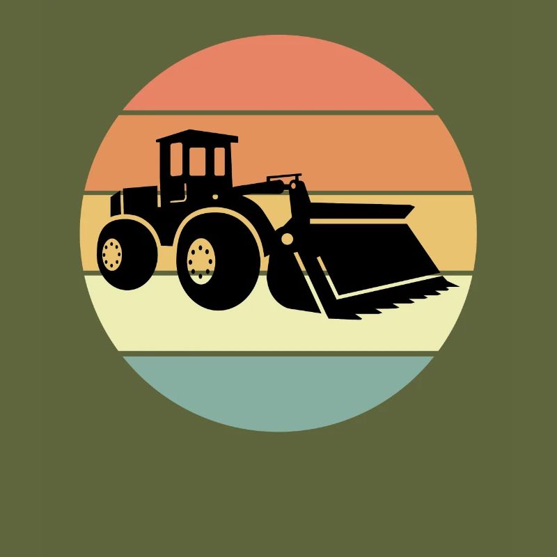 Conception de chargeuse sur pneus rétro