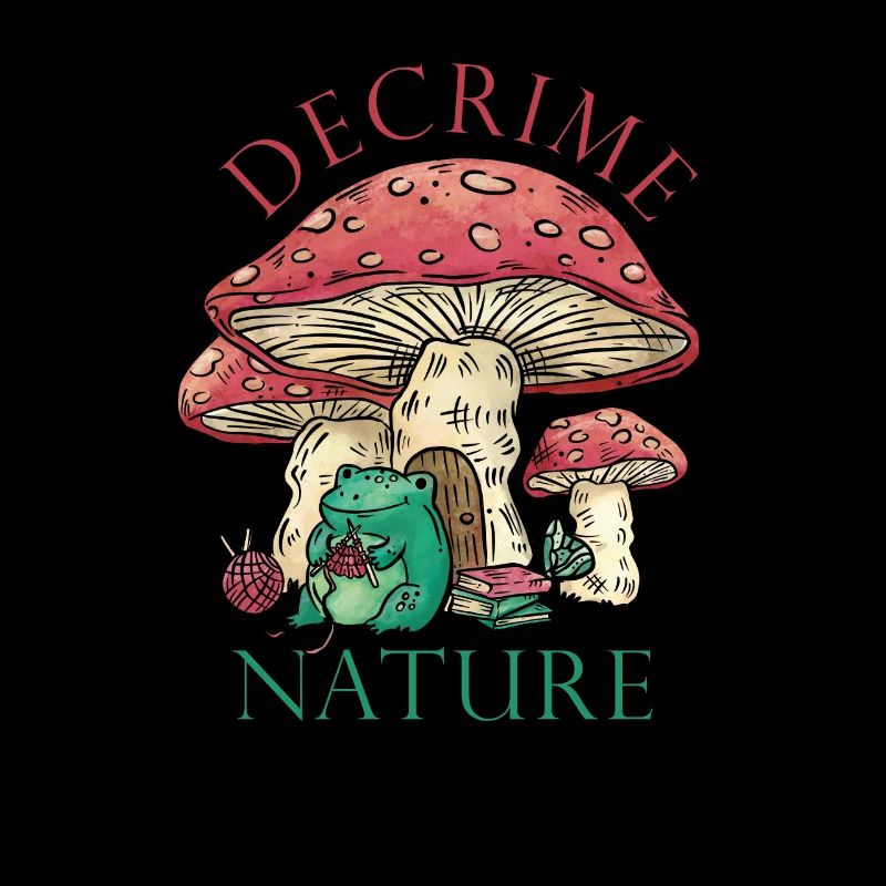 Decrime Nature Colorful Magic Mushroom Frog